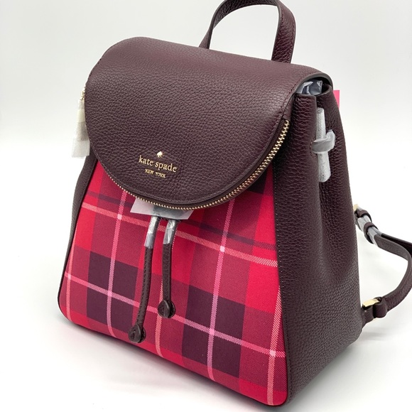 Kate Spade Plaid Medium Backpack - Picture 2 of 11